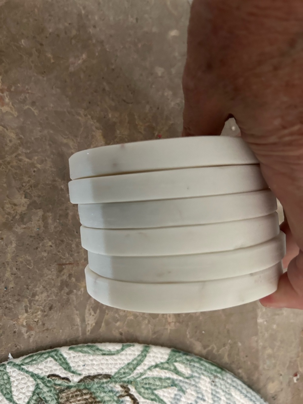6 Round Marble Coasters -From India